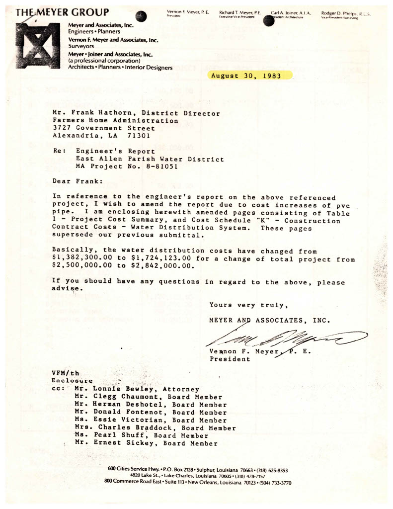 Engineer's Report of Materials